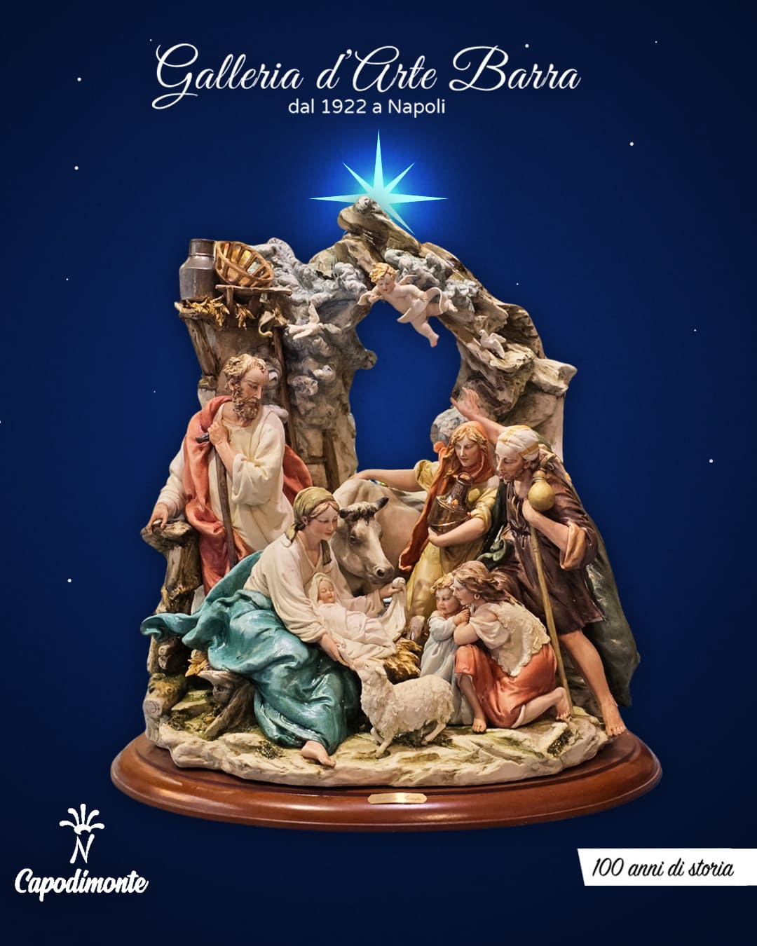 Porcellana Capodimonte. Presepe Gruppo Natività. Serie Elite. Raro e introvabile